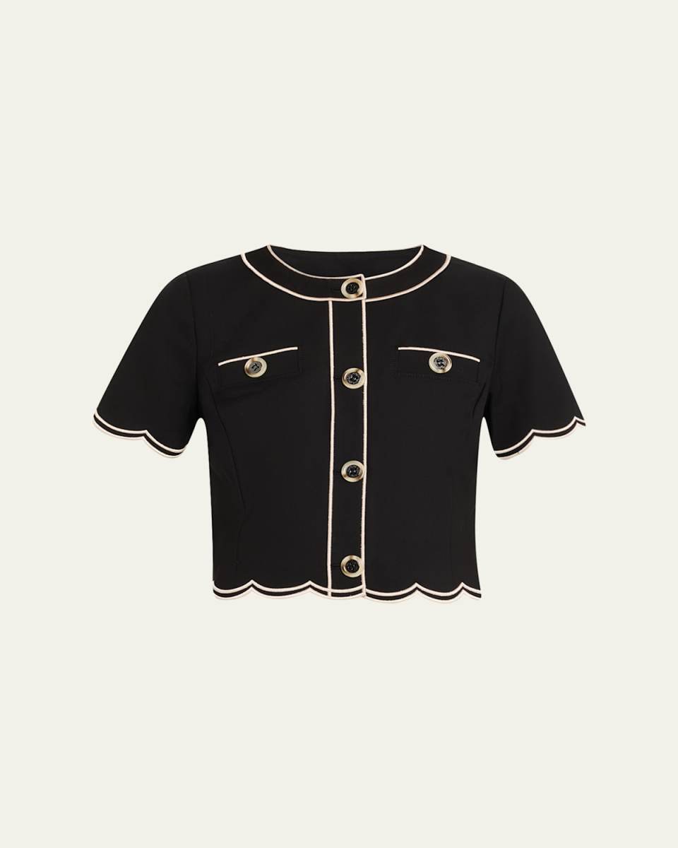 Sandra Scallop-Trim Top